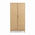 Kleiderschrank mit 2 Türen Eichenfurnier rechteckig 100 x 55 x 200 cm Natur