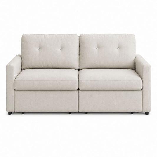 2-Sitzer Sofa Beige Polyester Rechteckig 160 x 86 x 85 cm