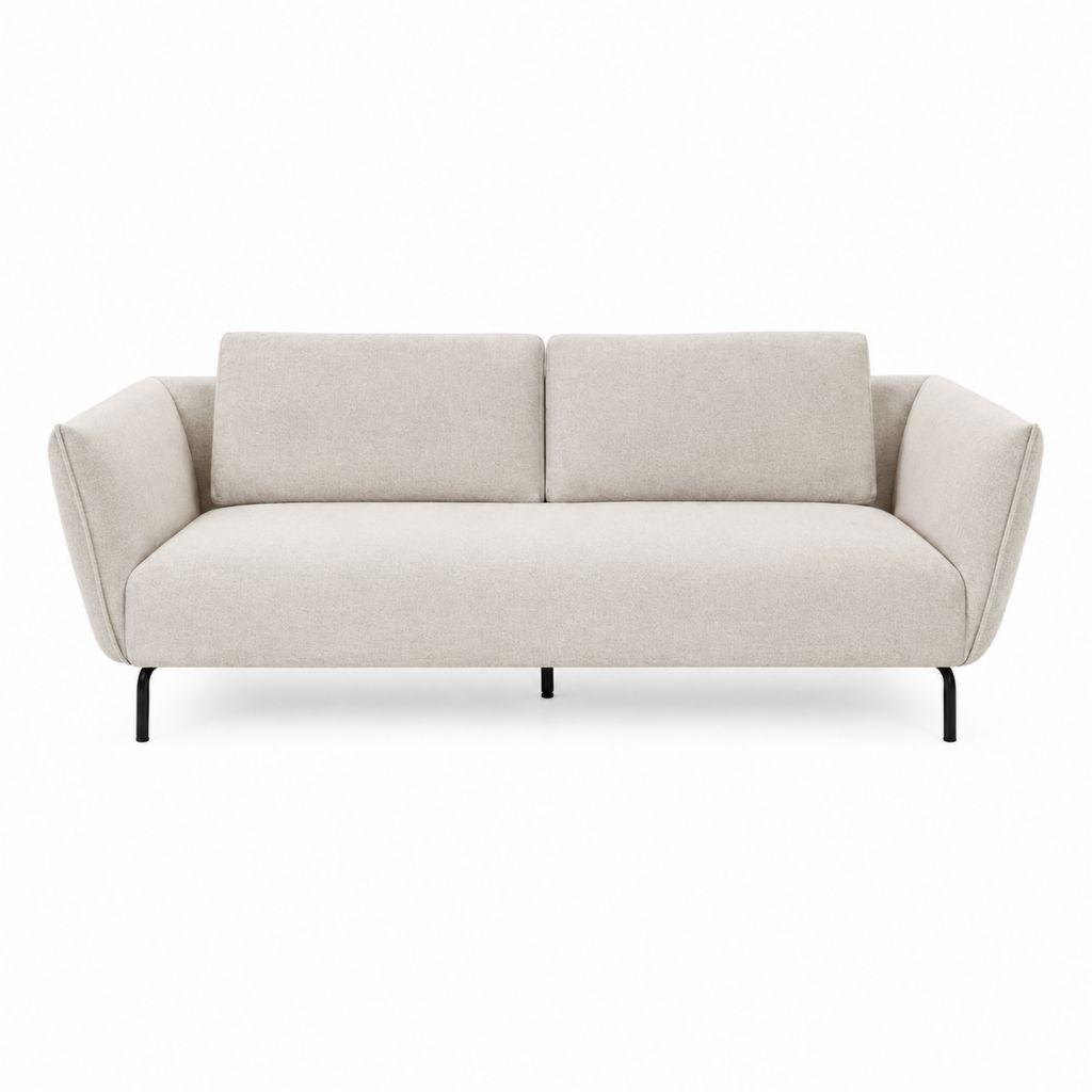 2-Sitzer Sofa Beige Polyester Rechteckig 180 x 84 x 78 cm