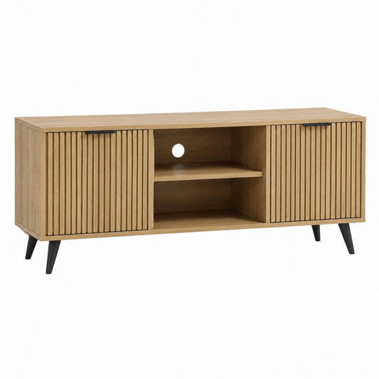 TV-Lowboard Eichenholzdekor Holzwerkstoff rechteckig 140 x 40 x 60 cm
