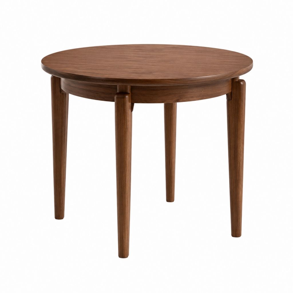 Runder Esstisch Nussbraun aus MDF mit Walnussfurnier Ø 100 x 75 cm