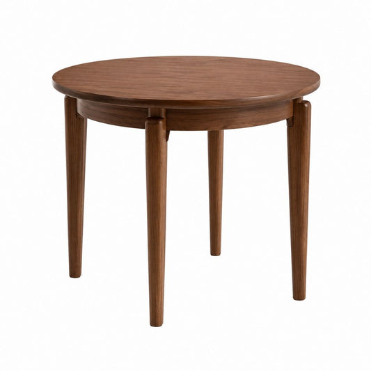 Runder Esstisch Nussbraun aus MDF mit Walnussfurnier Ø 100 x 75 cm
