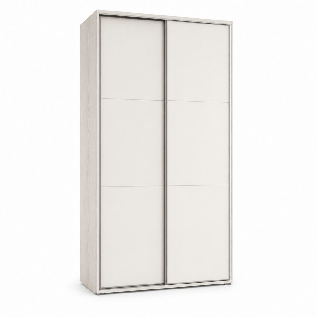 Schwebetürenschrank Weiß Eiche Sonoma Spanplatte rechteckig 120 x 60 x 200 cm