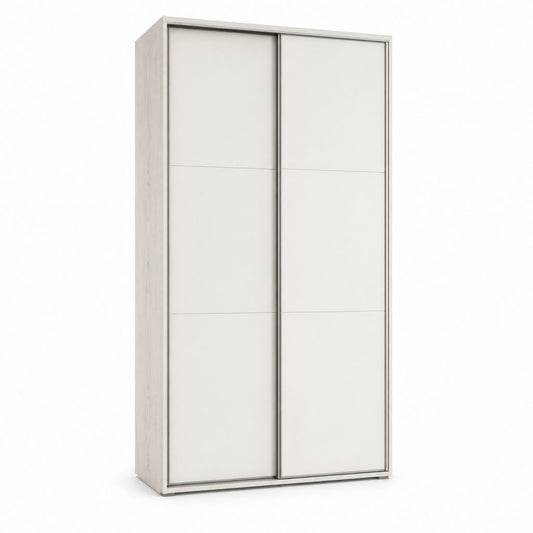 Schwebetürenschrank Weiß Eiche Sonoma Spanplatte rechteckig 120 x 60 x 200 cm