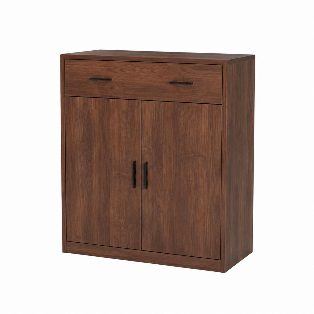 Küchenschrank mit Schublade und 2 Türen nussbaumfarben MDF rechteckig 80 x 40 x 100 cm