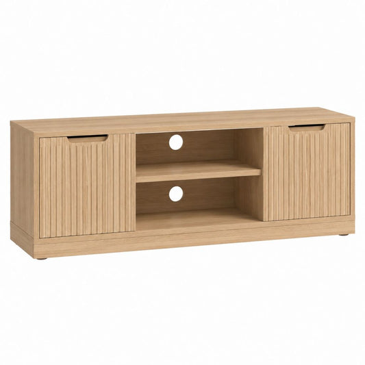 TV Lowboard Natur Eichenoptik Spanplatte Rechteckig 120 x 40 x 60 cm